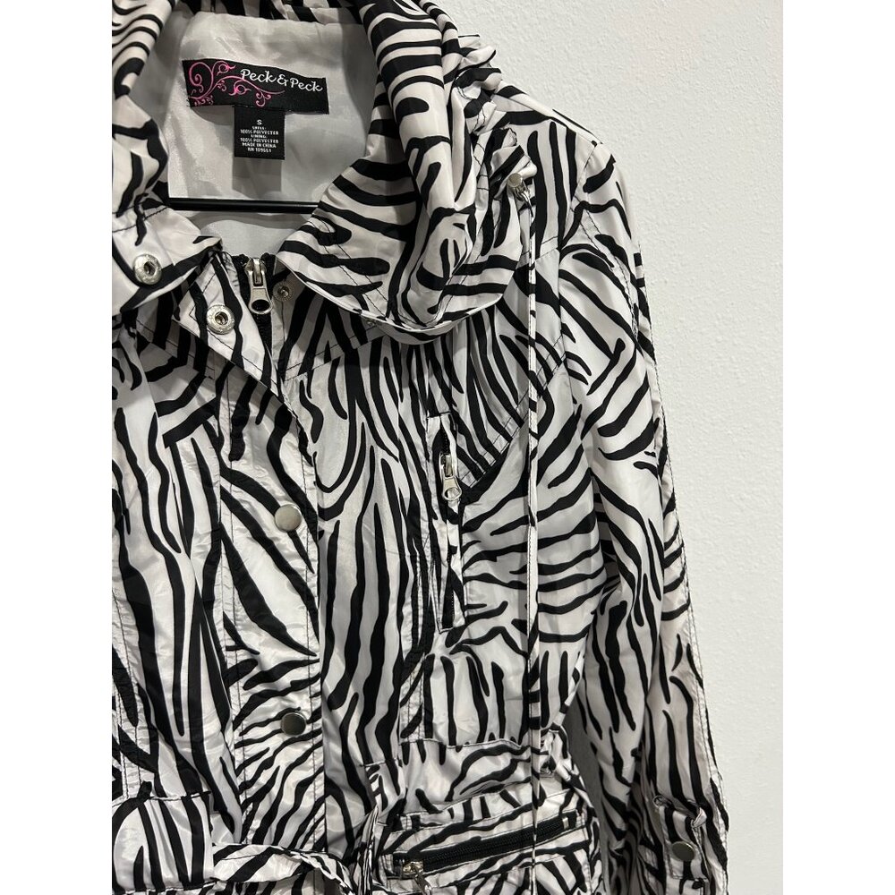 Peck & Peck Zebra Print Lightweight Womens Jacket… - image 4